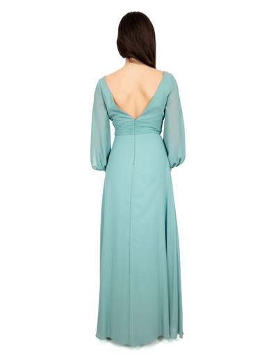 BIANCA BRANDI Abito Lungo Cerimonia Elegante Stile Impero Per Damigella Con Spacco