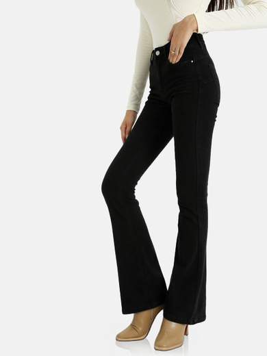 MISS BONBON Jeans neri bootcut push-up Miss Bonbon in denim elasticizzato ZX-3397