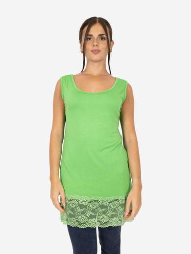 Canotta Lunga Curvy con Pizzo per Donna – Morbida e Comoda