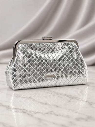BACI E ABBRACCI Pochette Argento Elegante da Cerimonia TC2942-ARGENTO