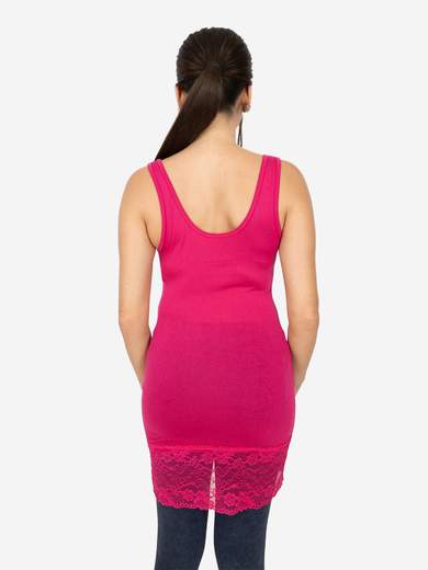 Canotta Donna Lunga Con Pizzo In Fondo Basic Per Leggings Slim Fit