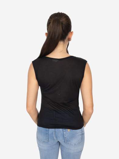 Canotta con scollo morbido e drappeggio - 100% TENCEL