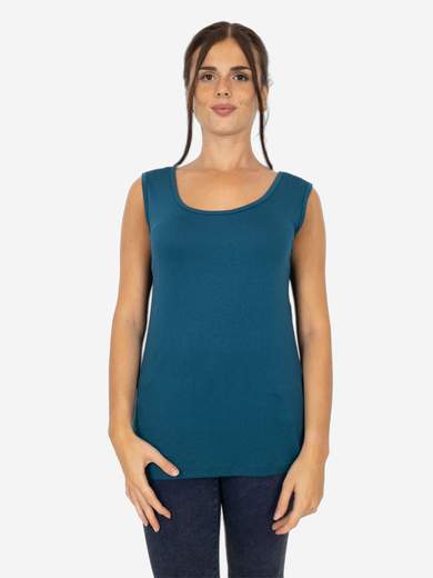 Canotta Donna Curvy Oversize a Spalla Larga in Viscosa Elasticizzata