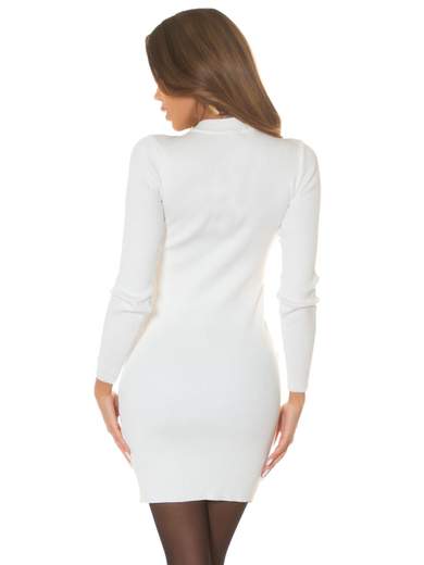 Women’s fitted knit dress with cut-out neckline