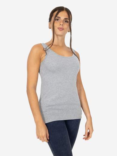 Slim Fit Women’s Tank Top with Wide Straps in Stretch Viscose