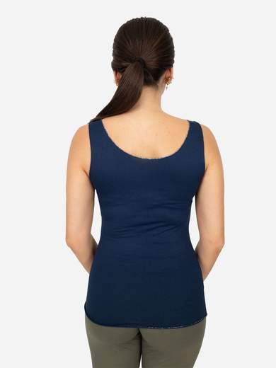 Women’s Slim Fit Viscose Tank Top with Lurex Trim – One Size
