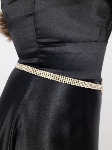 Cintura Gioiello Elegante con Strass Rombi e Catenella Regolabile