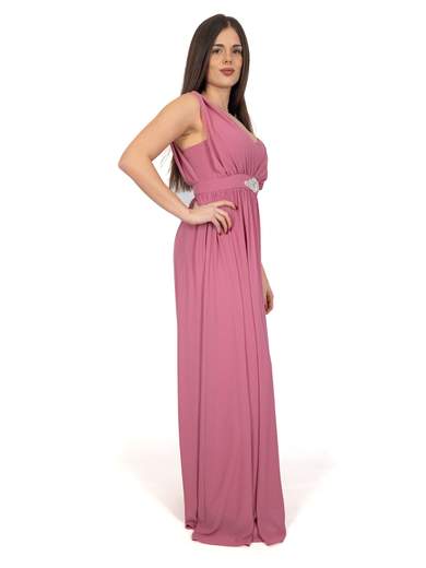 Abito Lungo Cerimonia Donna Stile Impero con Strass