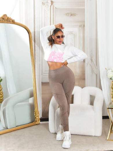 KOUCLA Leggings Modellanti a Vita Alta con Scrunch 0000HL-1367