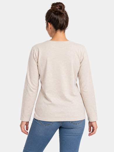 Maglia a girocollo con stampa maculata e strass