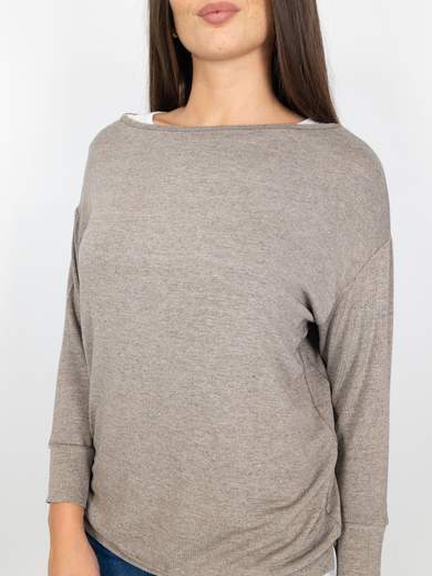 Maglia Donna Manica Lunga A Girocollo Con Canotta