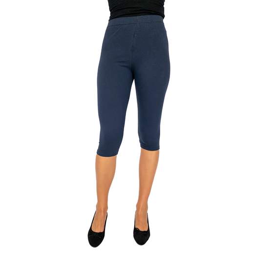 STRABELLO Leggings Corto al Ginocchio Donna Elasticizzati a Vita Alta E2FB