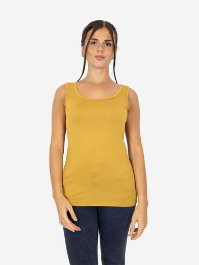 Slim Fit Women’s Tank Top with Wide Straps in Stretch Viscose