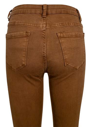 Women's Stretch Crop Flare Jeans with Asymmetric Hem 3D-6826