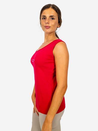 Women’s cotton tank top with rhinestones Perlarara Made in Italy