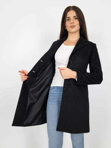 Cappotto Donna Sciancrato Elegante In Panno Caldo Slim Fit