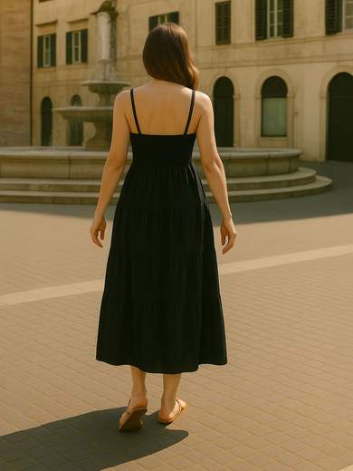 Trending Milano Vestito Estivo Donna in Cotone con Corpetto in Sangallo RB5792M1