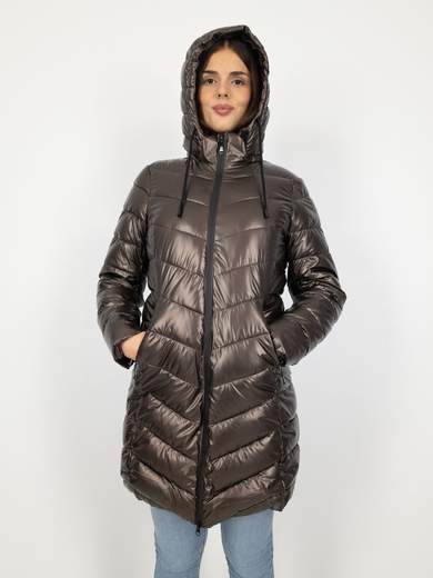 Piumino Lungo Al Ginocchio Donna Con Cappuccio Staccabile