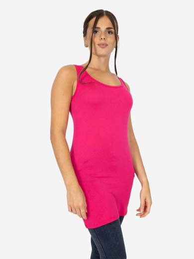 Women's Long Slim Fit Tank Top – Basic Stretch Viscose Model