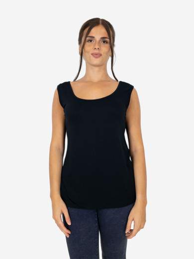 Canotta Donna Curvy Oversize a Spalla Larga in Viscosa Elasticizzata