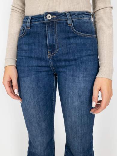 Jeans A Zampa Donna Vita Alta Bootcut Elasticizzati Economici