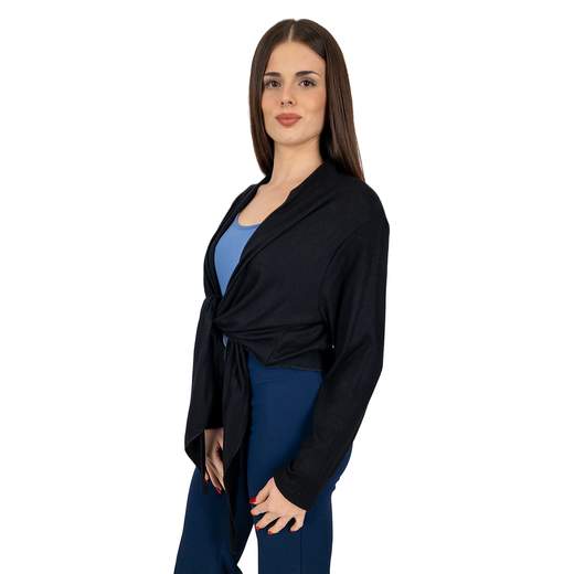 STRABELLO Cardigan in Lana Morbida Donna Curvy Maniche Lunghe Senza Bottoni