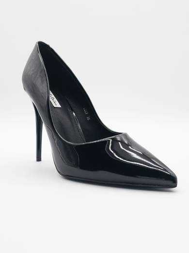 Scarpe décolleté nere lucide con tacco stiletto