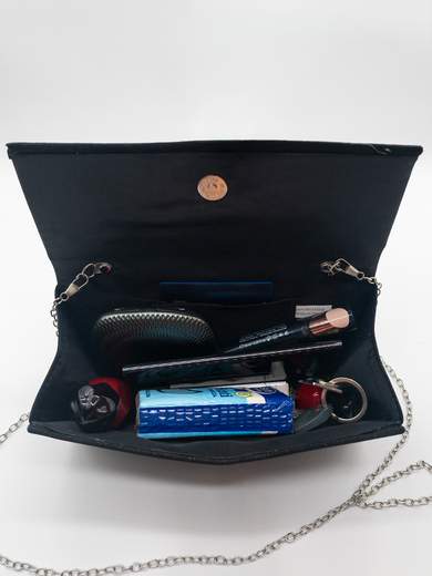 Pochette Elegante Nera Glitterata con Chiusura Magnetica
