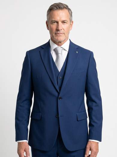 Men's Three-Piece Light Blue Cool Wool Suit ELE10139-D4