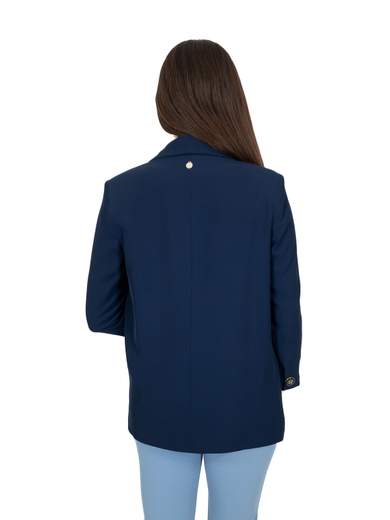 PERLA Giacca Lunga Donna Blazer Finto Doppiopetto Con Tasca Elegante