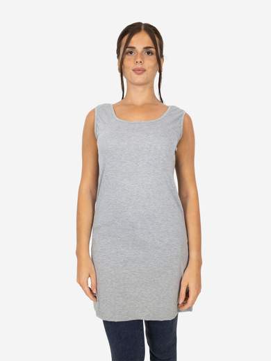 Women's long curvy basic tank top in stretch viscose – One size