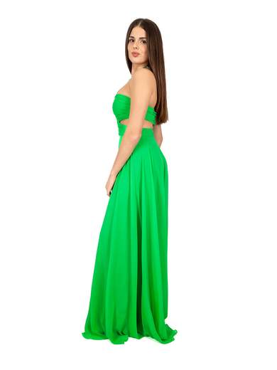 Vestito lungo cerimonia donna con spacco e schiena scoperta