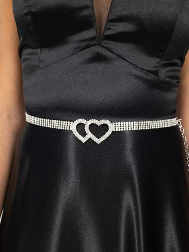 TeeYee Cintura Donna Con Strass Glitterati, Oro O Argento, Catena Regolabile, Lunga 103 Cm