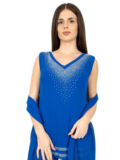 Completo Pantalone Elegante Donna Cerimonia Taglie Forti 3 pezzi