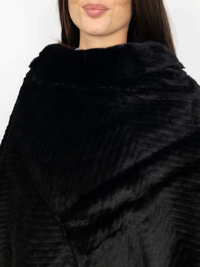 Poncho Donna Invernale Elegante in Pelliccia Sintetica