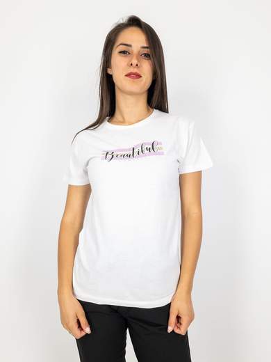 T-shirt Maniche Corte Donna In Cotone Con Scritte E Stampe 24031