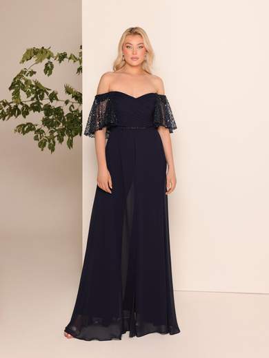 Bianca Brandi Curvy Tuta elegante da cerimonia curvy in taglie calibrate con gonna in chiffon 29728M