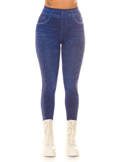 KOUCLA Jeggings Push-Up Vita Alta con Glitter 0000HL-890