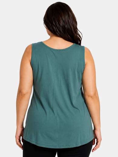 Canotta Curvy in Cotone con Stampa Glitter