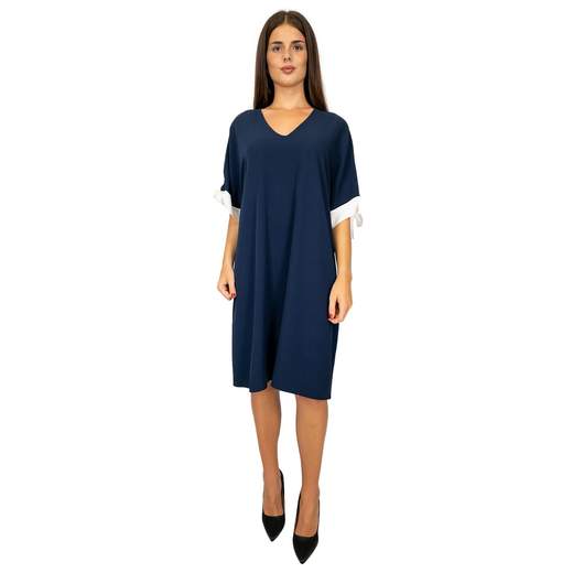 KITANA Vestito Elegante Curvy a Tunica con Scollo a V e Maniche Corte