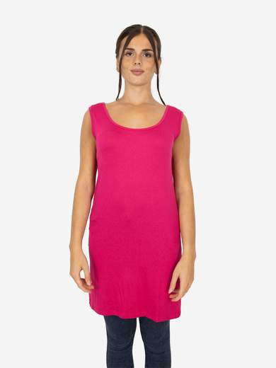 Women's long curvy basic tank top in stretch viscose – One size