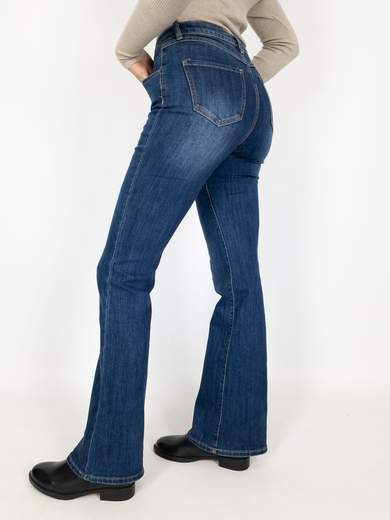 3D Denim Jeans A Zampa Donna Vita Alta Bootcut Elasticizzati Economici