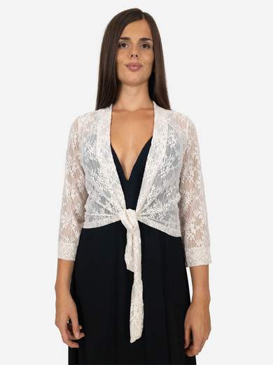 STRABELLO CERIMONIA Coprispalle in pizzo da cerimonia con chiusura a laccio P49250009963-21009