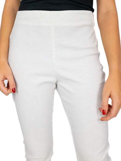 Pantalone donna slim capri vita alta con spacchetti | Made in Italy
