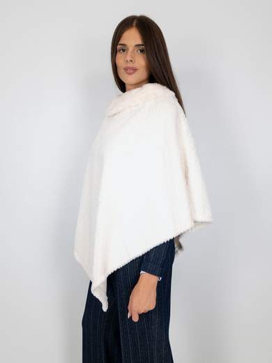 STRABELLO Poncho Donna Invernale Elegante in Pelliccia Sintetica PJ-139
