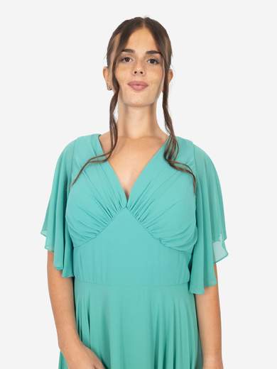 Bianca Brandi Curvy Abito da cerimonia lungo curvy con manica e stola in chiffon 29401M
