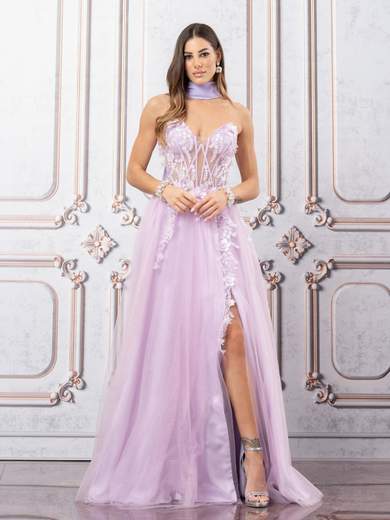 JEAN CRYÒ Abito Lungo Elegante con Corpetto Ricamato e Spacco 35463