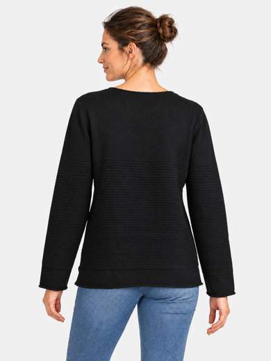Textured viscose blend crew neck top