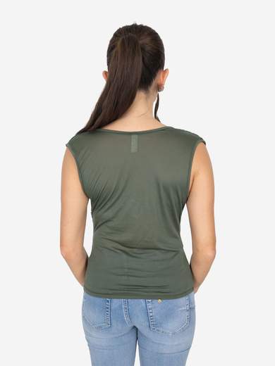 Canotta con scollo morbido e drappeggio - 100% TENCEL