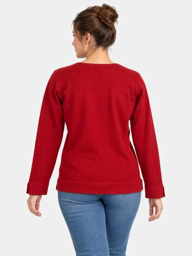 Maglia girocollo con strass in misto viscosa